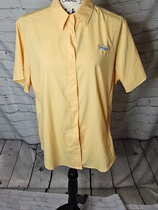 Columbia Sportswear Women's Tamiami II Short Sleeve Shirt Yellow Size XL - Picture 1 of 7
